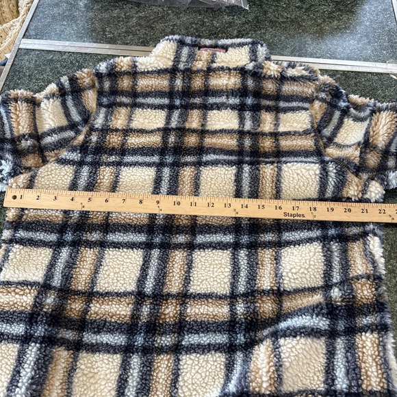 Vineyard Vines Super Shep Pullover Mens M Plaid Sherpa Fleece Half Zip - Picture 10 of 14